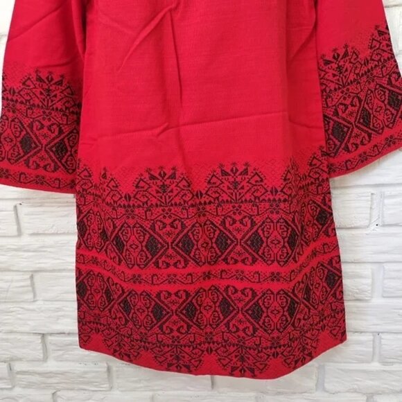 EL GRECO Red Embroidered Dress Size 1 NWOT - Picture 6 of 11